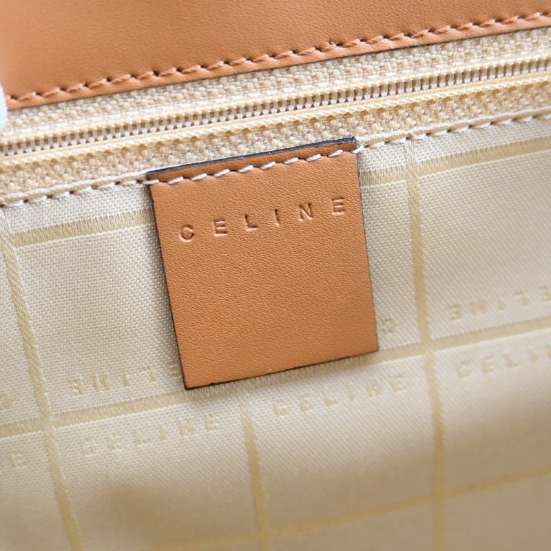中古 Celine 賽琳 米色 光滑小牛皮 手提包-22