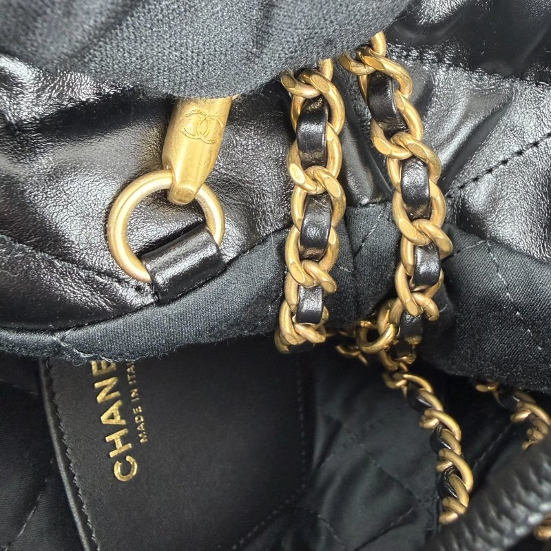 近新 未使用 CHANEL 香奈兒 22 Bag Mini 黑色金釦 鍊條包-28