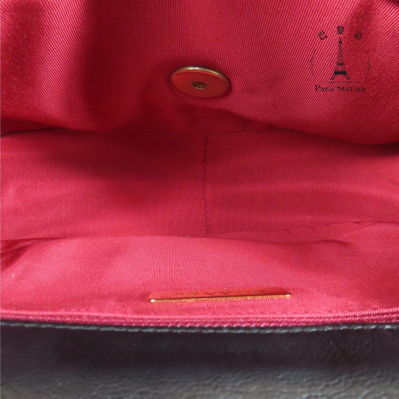 【巴黎站二手名牌專賣店】*現貨*CHANEL 香奈兒 真品*黑色菱格紋皮革19系列金釦26手提斜背包-3
