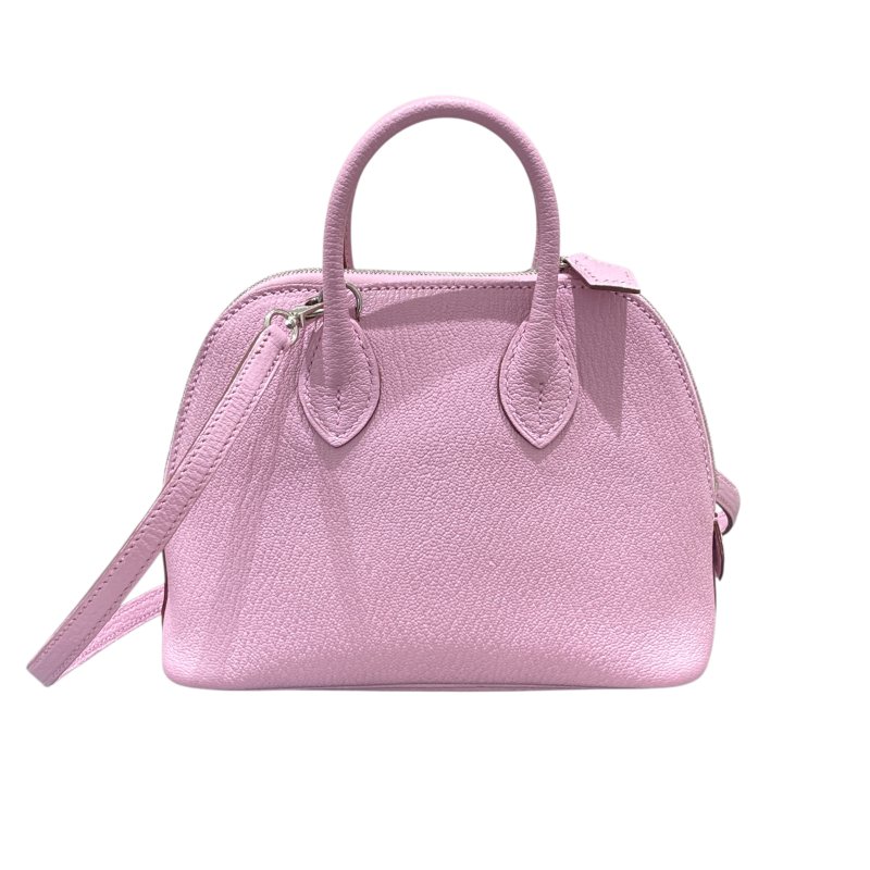 HERMES 愛馬仕 D刻 BOLIDE MINI 手提包 牛皮 錦葵紫 銀釦-0