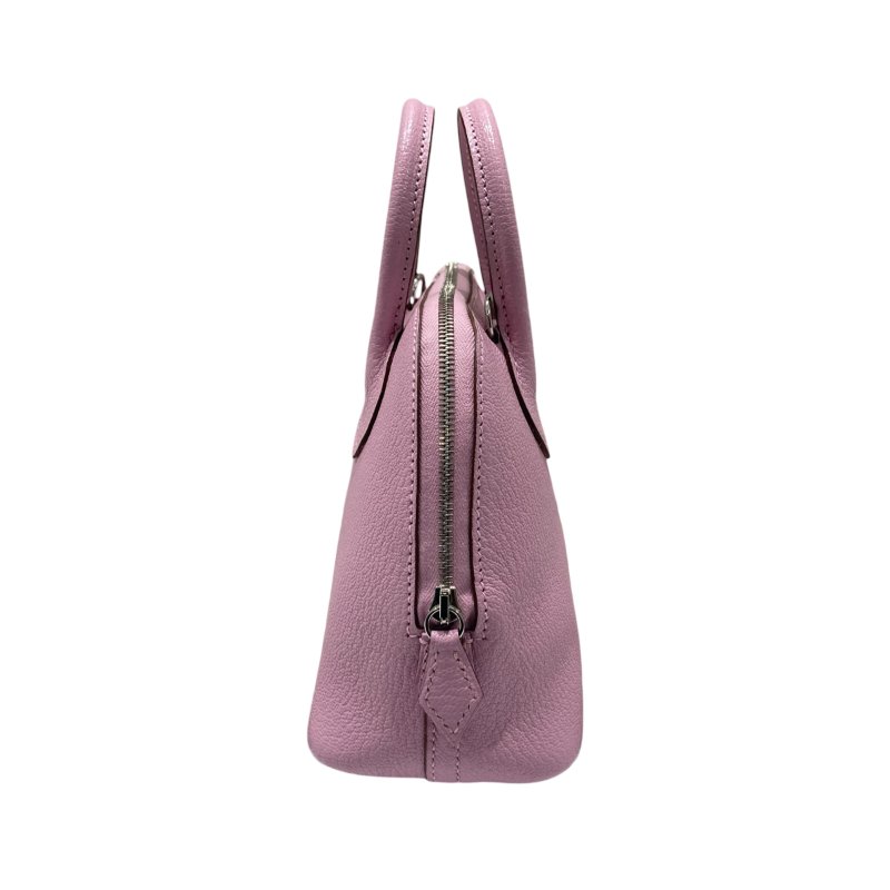 HERMES 愛馬仕 D刻 BOLIDE MINI 手提包 牛皮 錦葵紫 銀釦-4