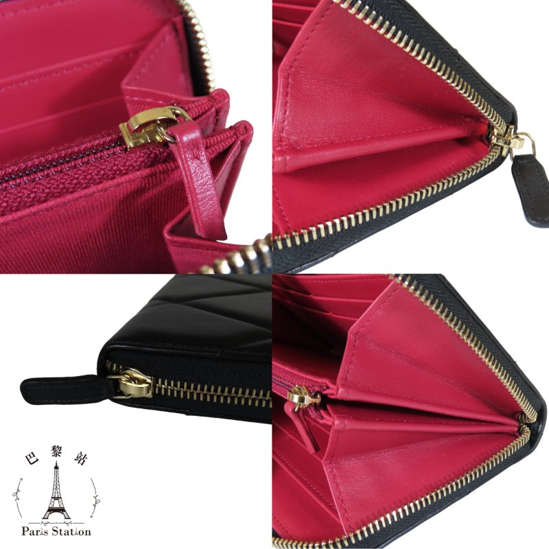 【巴黎站二手名牌專賣店】＊現貨＊CHANEL 香奈兒 真品＊19系列 黑色羊皮大菱格紋拉鍊長夾-5