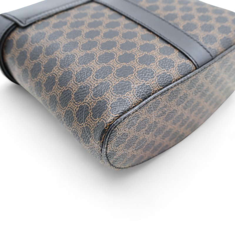 中古 Celine 賽琳 復古黑色 Macadam老花圖案 小手袋 化妝箱-13