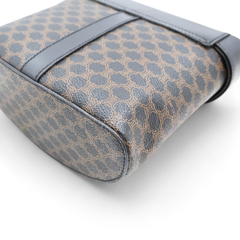 中古 Celine 賽琳 復古黑色 Macadam老花圖案 小手袋 化妝箱-14