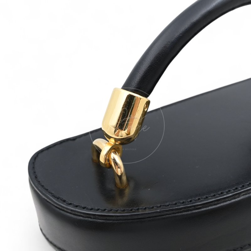 中古 Celine 賽琳 復古黑色 Macadam老花圖案 小手袋 化妝箱-18