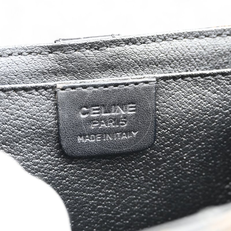 中古 Celine 賽琳 復古黑色 Macadam老花圖案 小手袋 化妝箱-25