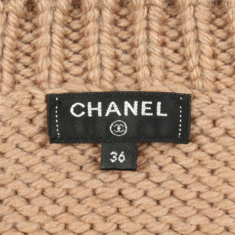 香奈兒 (CHANEL) 羊毛麻花針織毛衣 P57342K07536 棕色/黑色 二手 女款 36碼-2