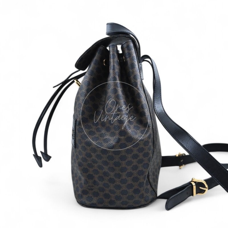 中古 Celine 賽琳 復古 雙肩包 背包-4