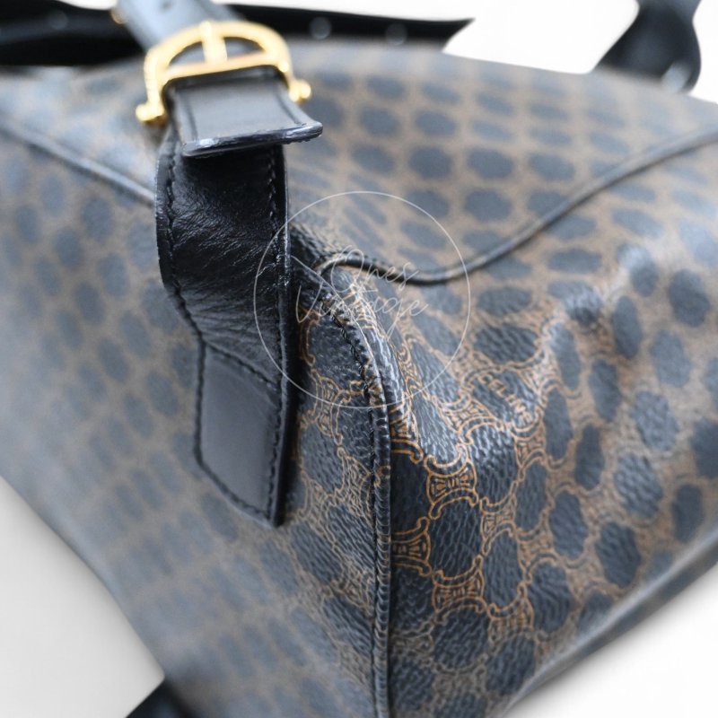 中古 Celine 賽琳 復古 雙肩包 背包-9