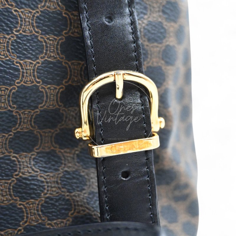 中古 Celine 賽琳 復古 雙肩包 背包-12