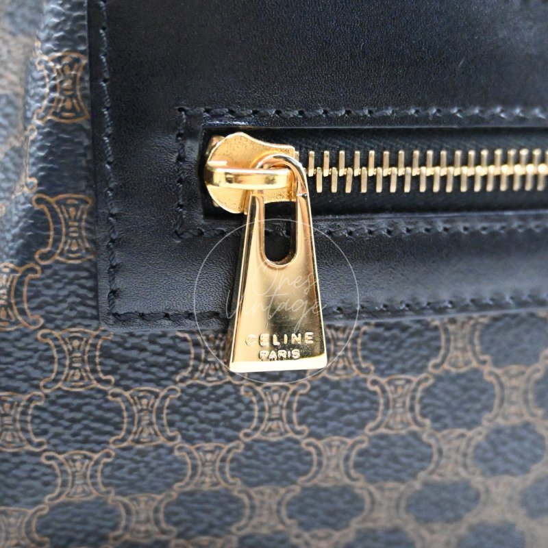 中古 Celine 賽琳 復古 雙肩包 背包-14