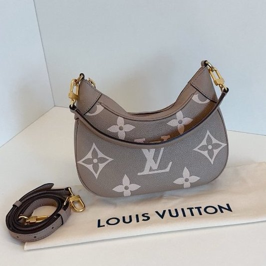 近新品 路易威登/Louis Vuitton Bagatelle 大象灰腋下包-0