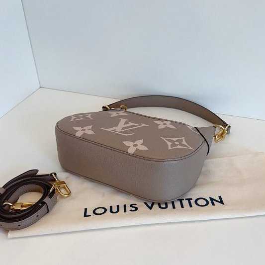 近新品 路易威登/Louis Vuitton Bagatelle 大象灰腋下包-3