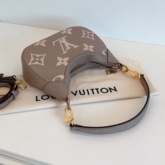 近新品 路易威登/Louis Vuitton Bagatelle 大象灰腋下包-4