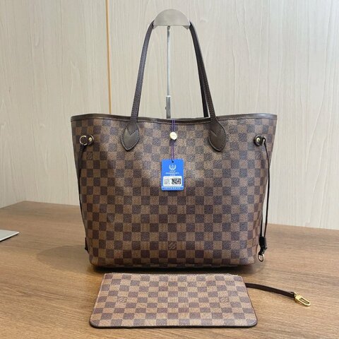 路易威登/Louis Vuitton 棋盤格 neverfull 中號子母包
