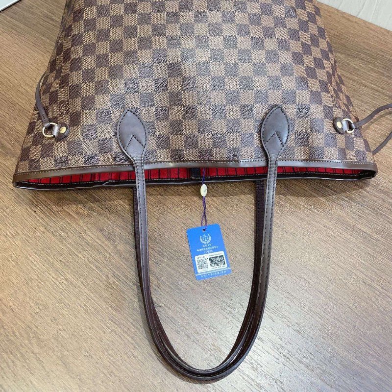 路易威登/Louis Vuitton 棋盤格 neverfull 中號子母包-5