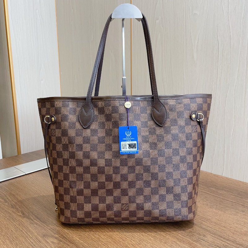 路易威登/Louis Vuitton 棋盤格 neverfull 中號子母包-6