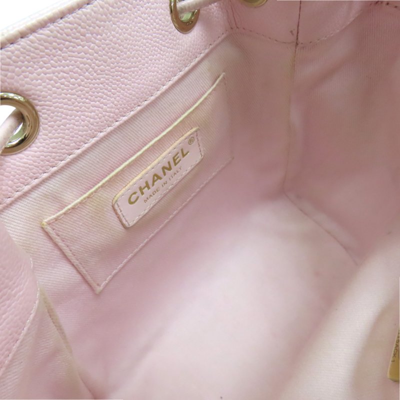 CHANEL 香奈兒 粉色 牛皮 水桶包 鍊帶 肩背包 【二手名牌BRAND OFF】-10
