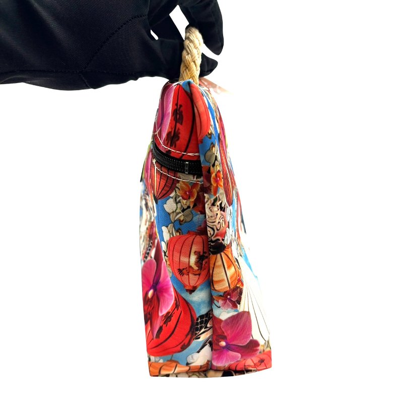 【美收精品】Longchamp 手提麻繩花色手拿包 C-527【隔月月中將轉賣至日本 上架期限30天】-3
