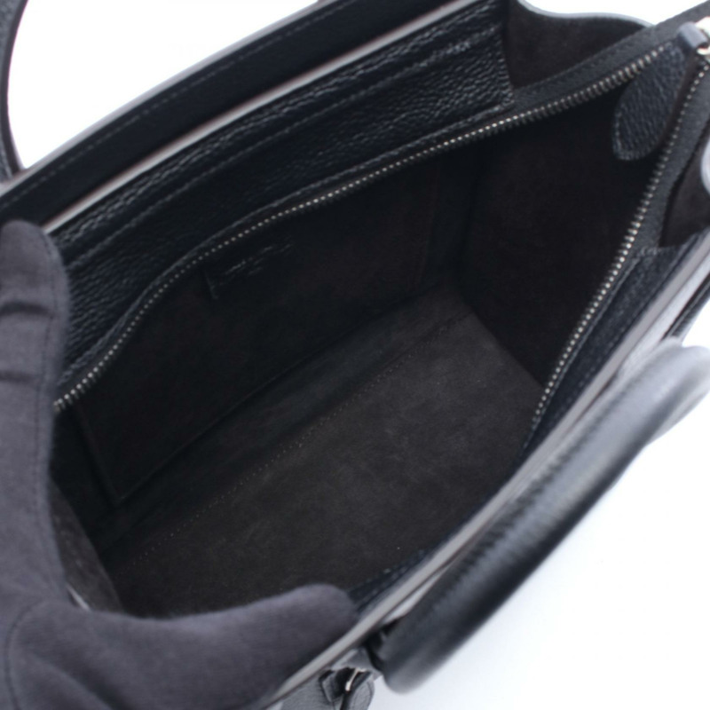 CELINE Luggage Nano Shopper 斜背單肩手提包 黑色真皮 二手 女士-2