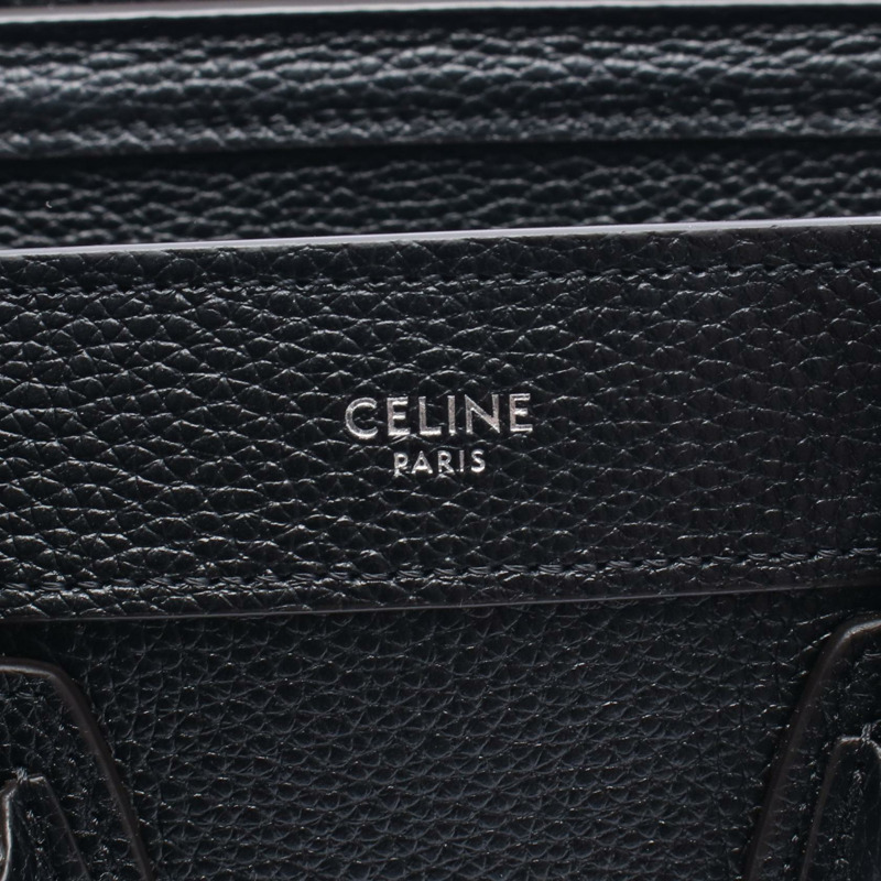 CELINE Luggage Nano Shopper 斜背單肩手提包 黑色真皮 二手 女士-3