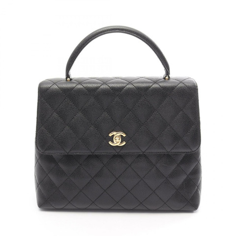 香奈兒 (CHANEL) Matelasse 手提包 A12397 粒面小牛皮 黑色 二手 女士 GHW CC
