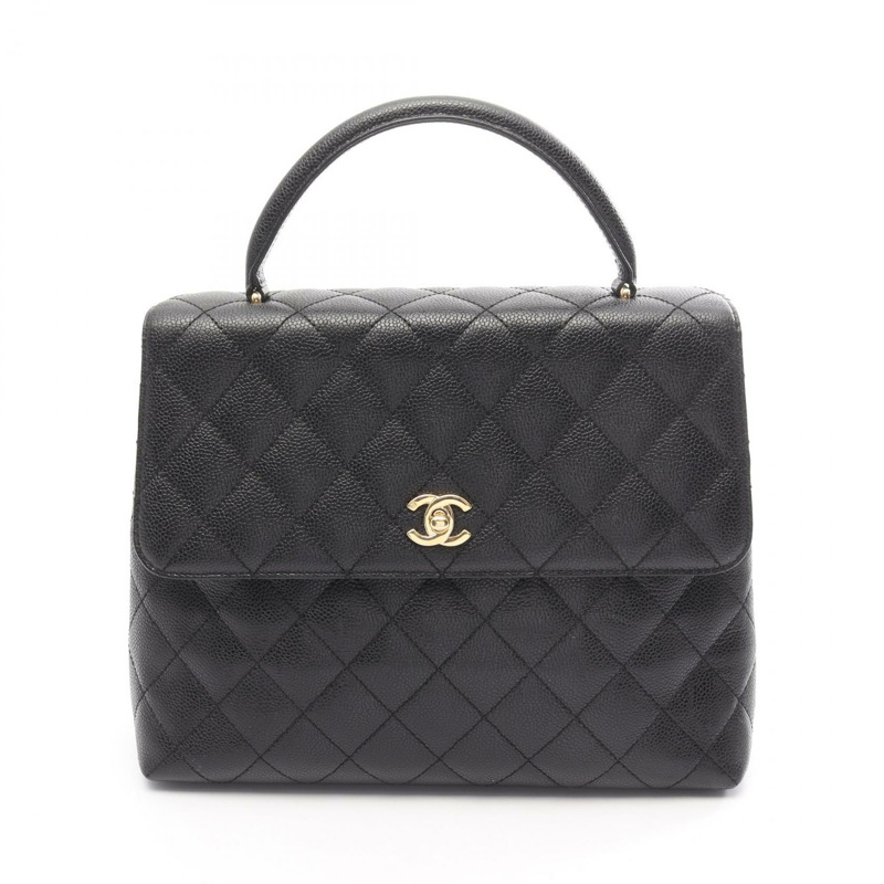 香奈兒 (CHANEL) Matelasse 手提包 A12397 粒面小牛皮 黑色 二手 女士 GHW CC-0