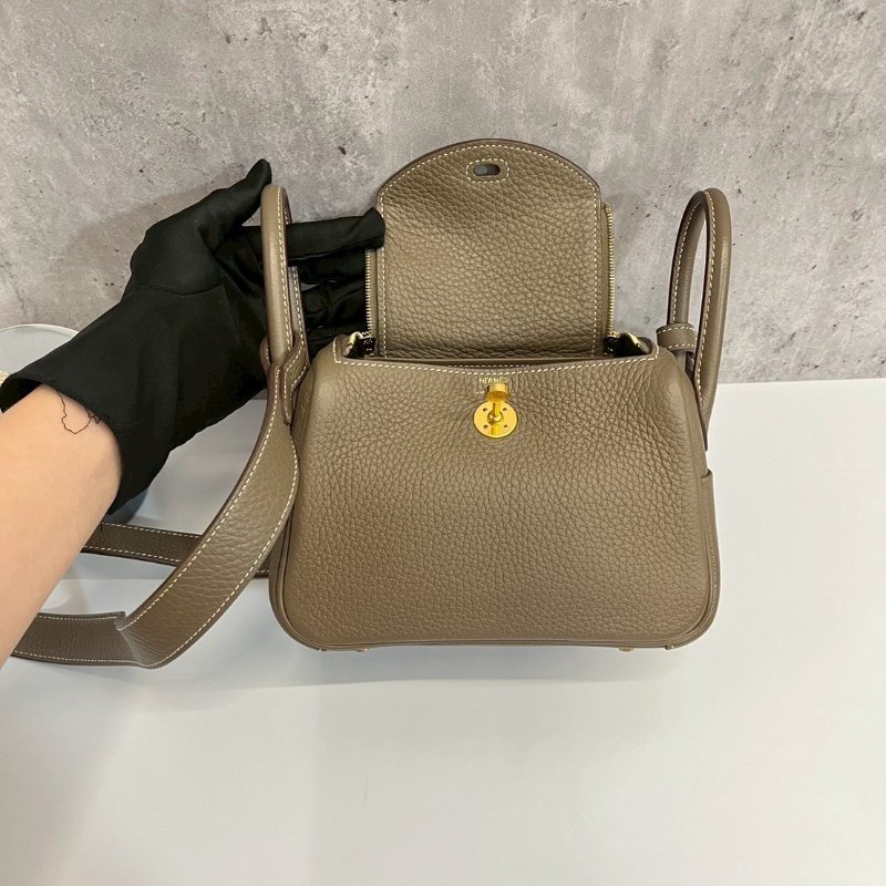 Hermes Mini Lindy二代 大象灰 金釦 W刻TC皮-16