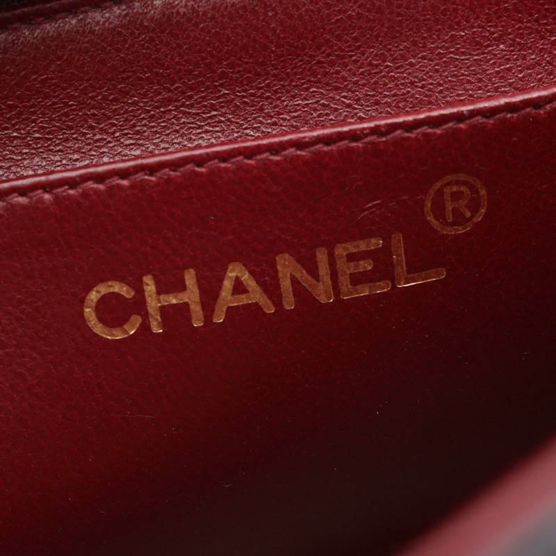 香奈兒 (CHANEL) 絎縫 Diana 翻蓋單肩包 A01164 羊皮 黑色 二手 金色五金-3