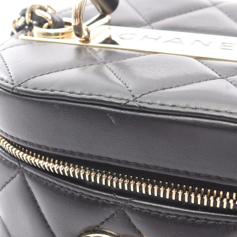 香奈兒 (CHANEL) Trendy CC 手提單肩包,羊皮材質,黑色,二手,女士款,金色五金配件-10