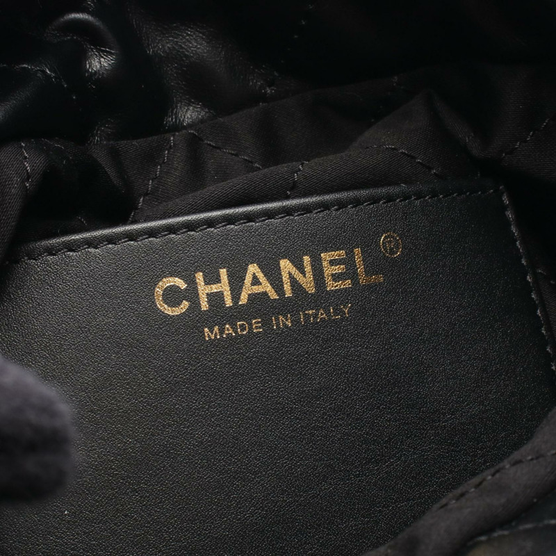 香奈兒 Chanel 22 迷你鏈條肩背包 AS3980 黑色皮革 二手 女士 GHW CC-3