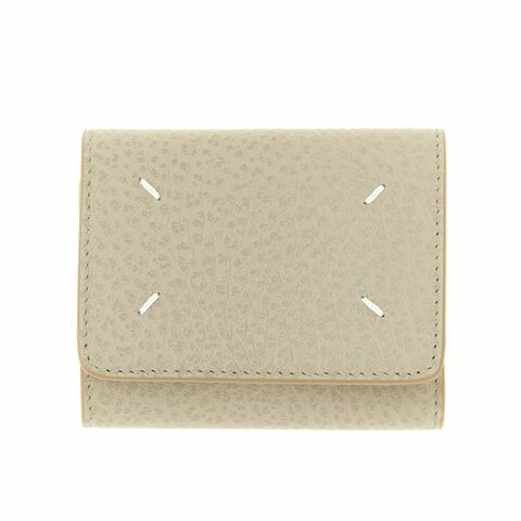 【Maison Margiela】四針 壓花小牛皮 三折 拉鍊零錢袋 短夾 皮夾 卡夾 灰色 SA3UI0010P4455T8039