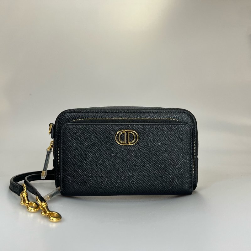 DIOR 黑金雙拉鍊相機包-0