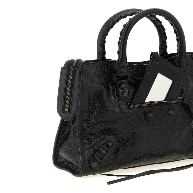 【Balenciaga 巴黎世家】Le City Small 小款 羊皮 手提包 肩背包 斜背包 機車包 黑色 8657622ACFH1000-1