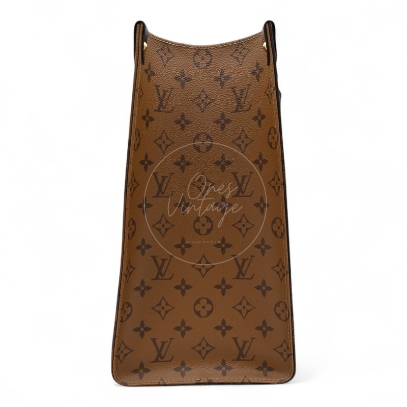 中古 路易威登 LOUIS VUITTON OnTheGo GM棕色 金釦 老花托特包 M45320-2
