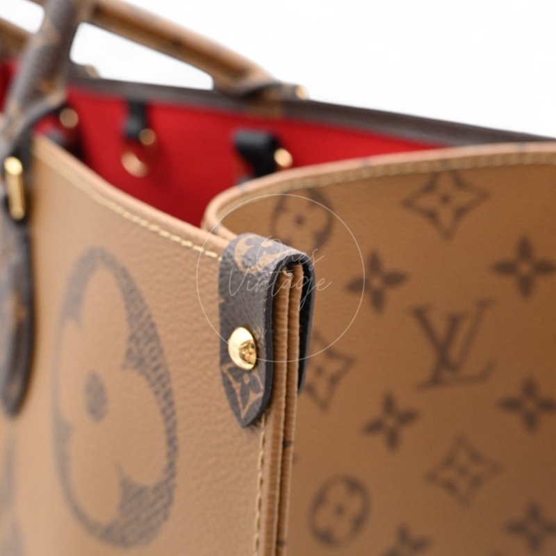 中古 路易威登 LOUIS VUITTON OnTheGo GM棕色 金釦 老花托特包 M45320-6