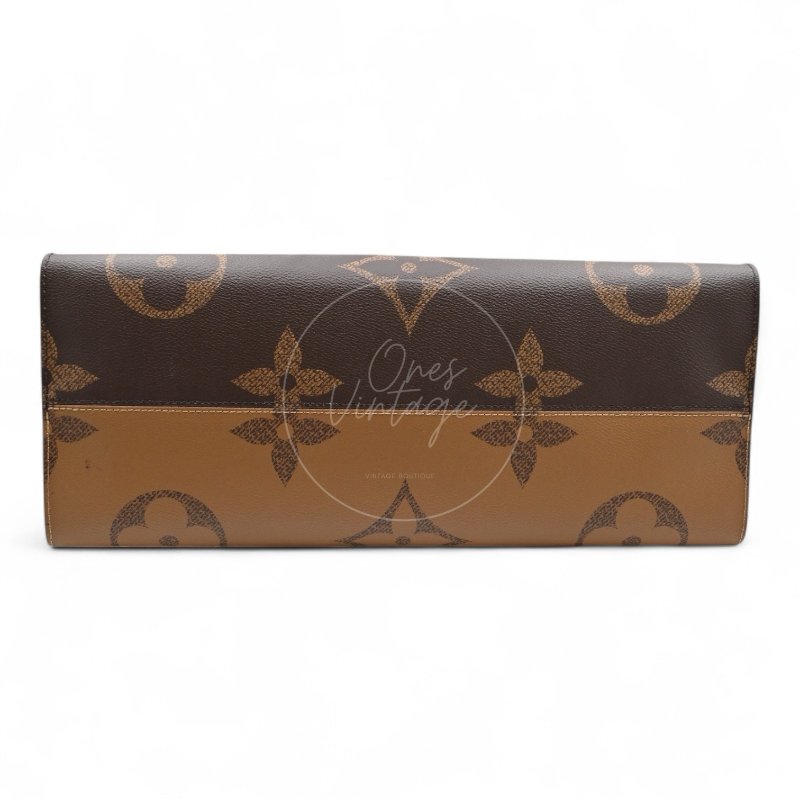 中古 路易威登 LOUIS VUITTON OnTheGo GM棕色 金釦 老花托特包 M45320-12