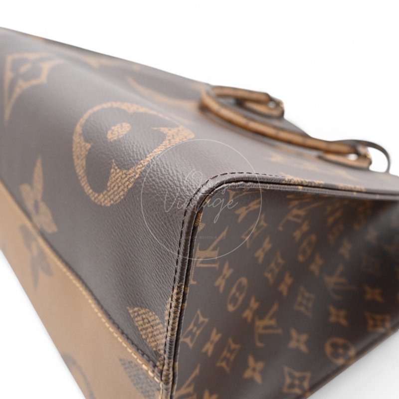 中古 路易威登 LOUIS VUITTON OnTheGo GM棕色 金釦 老花托特包 M45320-13