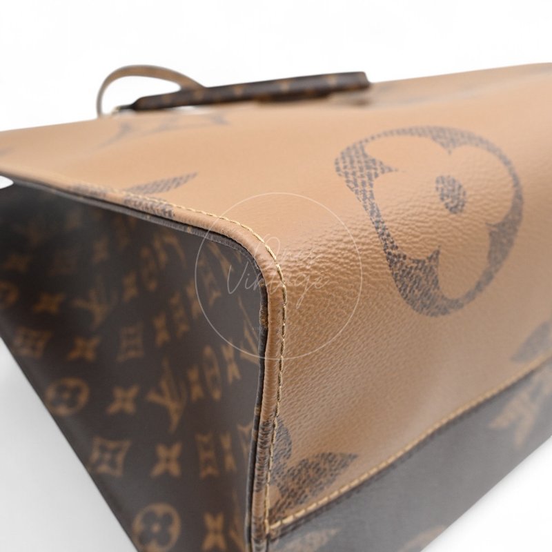 中古 路易威登 LOUIS VUITTON OnTheGo GM棕色 金釦 老花托特包 M45320-16