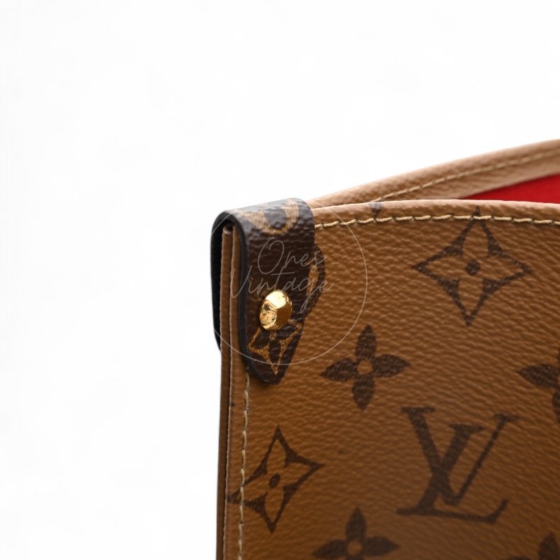 中古 路易威登 LOUIS VUITTON OnTheGo GM棕色 金釦 老花托特包 M45320-32