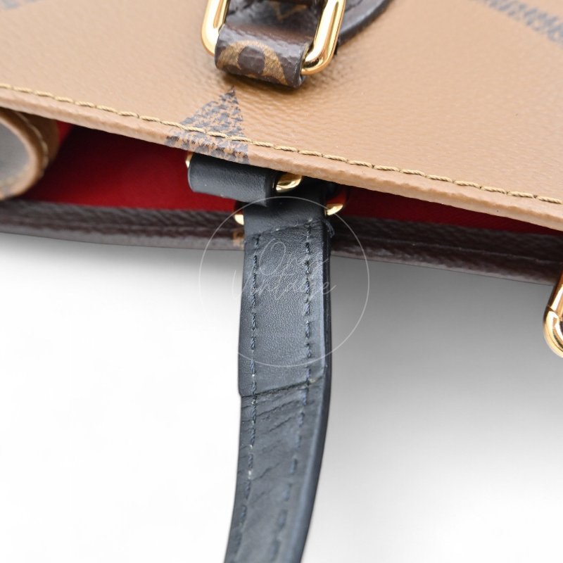 中古 路易威登 LOUIS VUITTON OnTheGo GM棕色 金釦 老花托特包 M45320-38