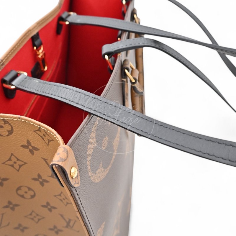 中古 路易威登 LOUIS VUITTON OnTheGo GM棕色 金釦 老花托特包 M45320-40