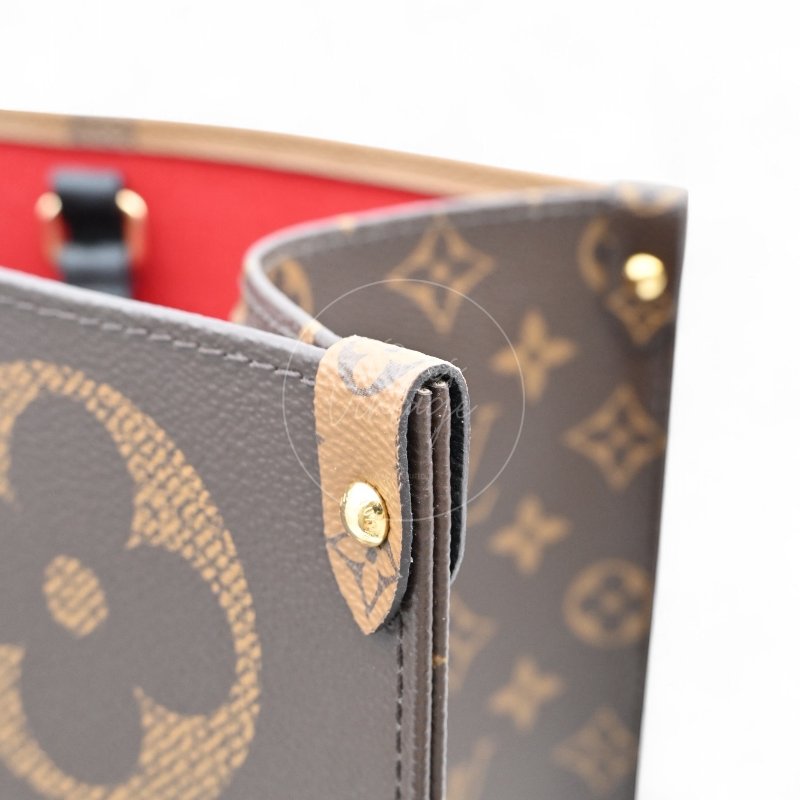 中古 路易威登 LOUIS VUITTON OnTheGo GM棕色 金釦 老花托特包 M45320-48