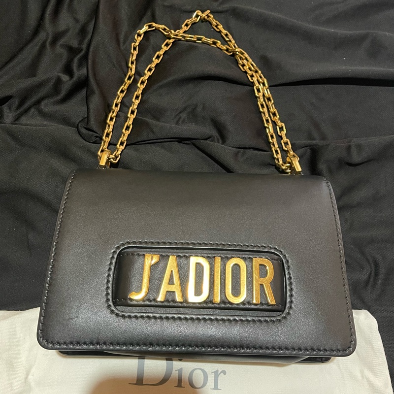 Christian Dior J'ADIOR金釦黑鍊包 側背包 （25x7x17)-0