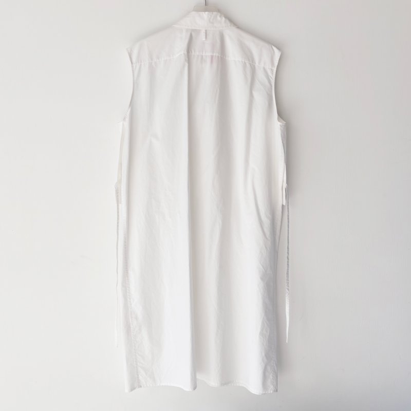 44號 ::HERMES:: 白色愛馬仕長版背心上衣 純棉 連身裙 Robe Inspi Chemise 90 Blanc White Cotton Dress-3