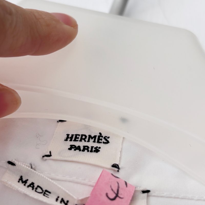 44號 ::HERMES:: 白色愛馬仕長版背心上衣 純棉 連身裙 Robe Inspi Chemise 90 Blanc White Cotton Dress-9