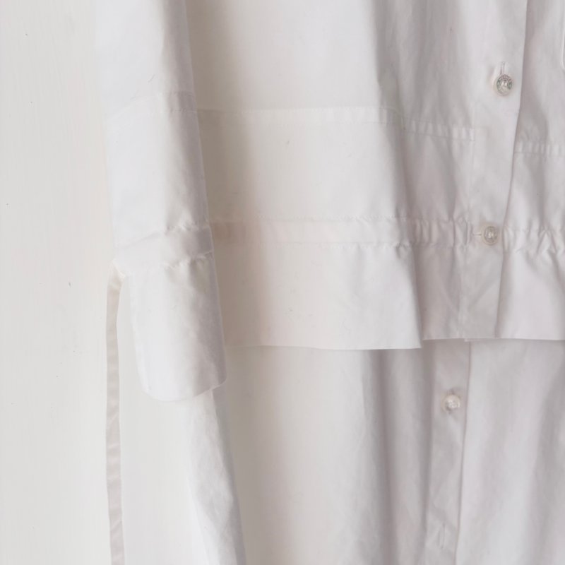 44號 ::HERMES:: 白色愛馬仕長版背心上衣 純棉 連身裙 Robe Inspi Chemise 90 Blanc White Cotton Dress-11