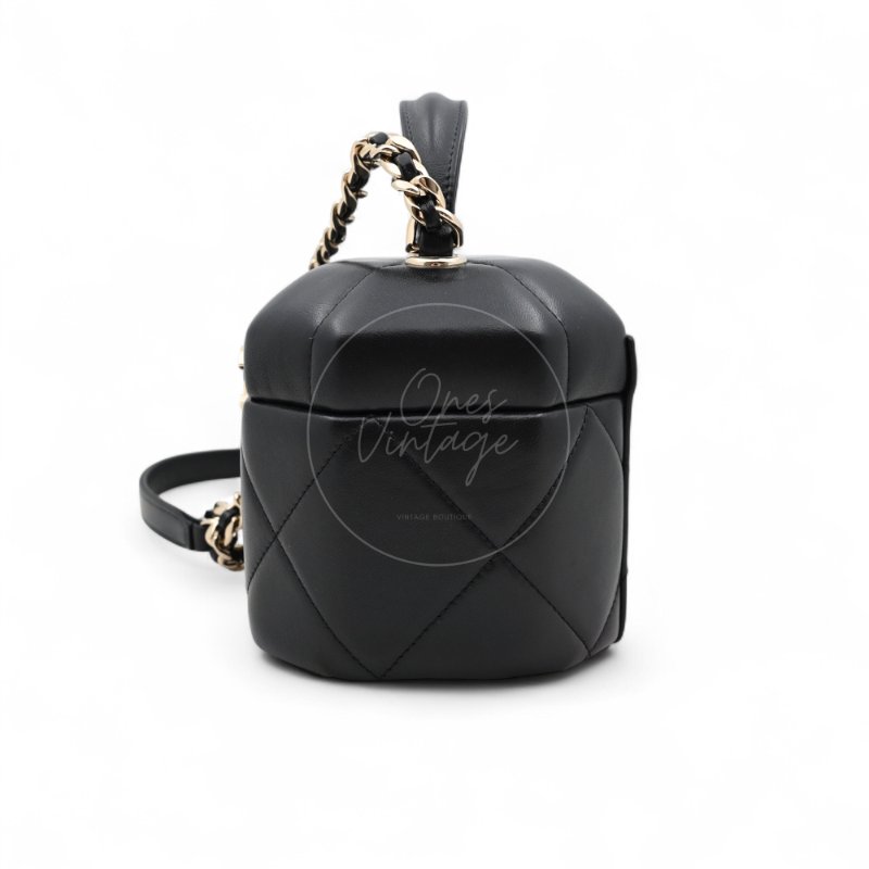 中古 Chanel香奈兒 Vanity Box 小方盒 晶片版 高級手工坊系列 小羊皮 月光寶盒-4