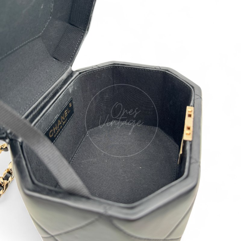 中古 Chanel香奈兒 Vanity Box 小方盒 晶片版 高級手工坊系列 小羊皮 月光寶盒-19