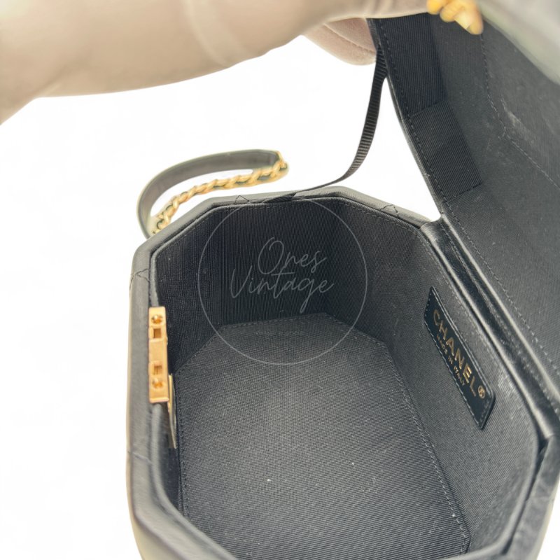 中古 Chanel香奈兒 Vanity Box 小方盒 晶片版 高級手工坊系列 小羊皮 月光寶盒-20